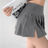 Side slit pleats skirt