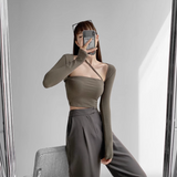 Open cropped long t-shirts