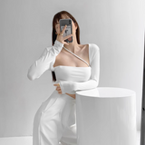 Open cropped long t-shirts