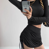 Side gather pants skirt