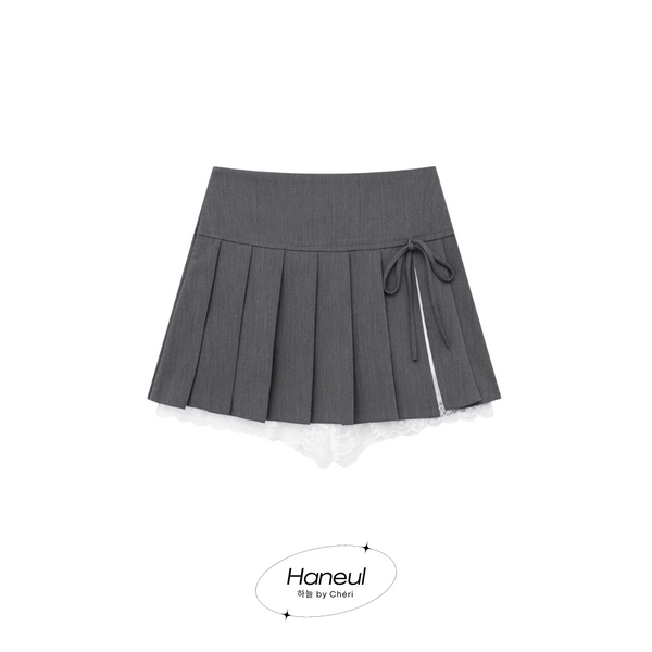 하늘｜Layered ribbon pants skirt