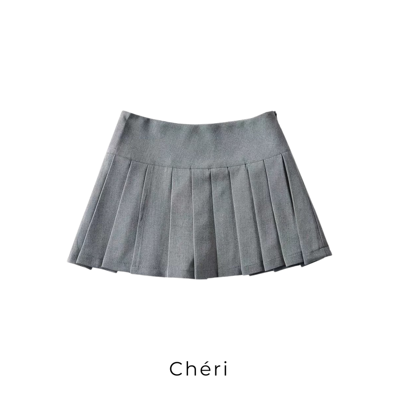Side slit pleats skirt