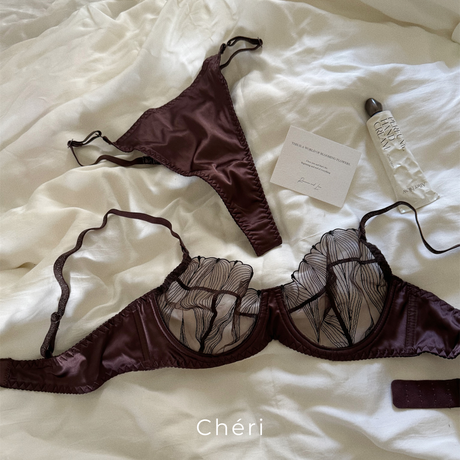 サテンシアーブラショーツセット[A-I CUP] – Chéri