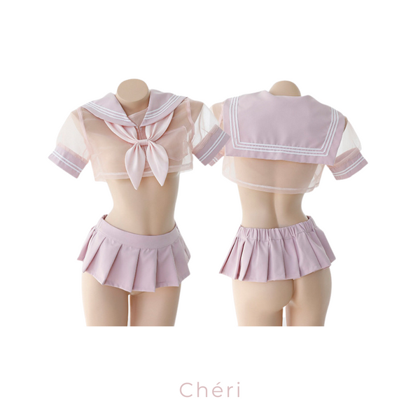 【Chéri】シースルーセーラー服コスプレセット（1color）