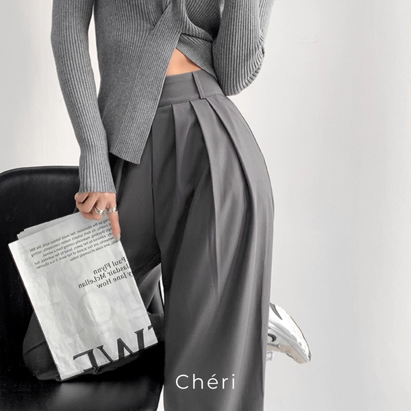 Tuck wide pants