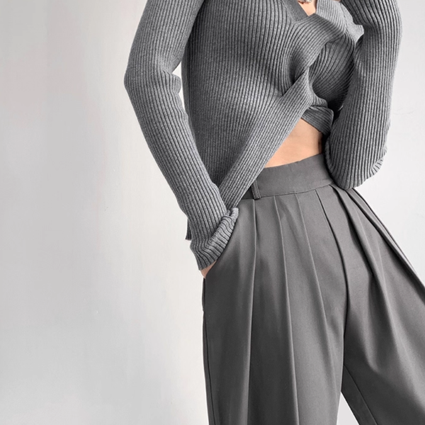 Tuck wide pants