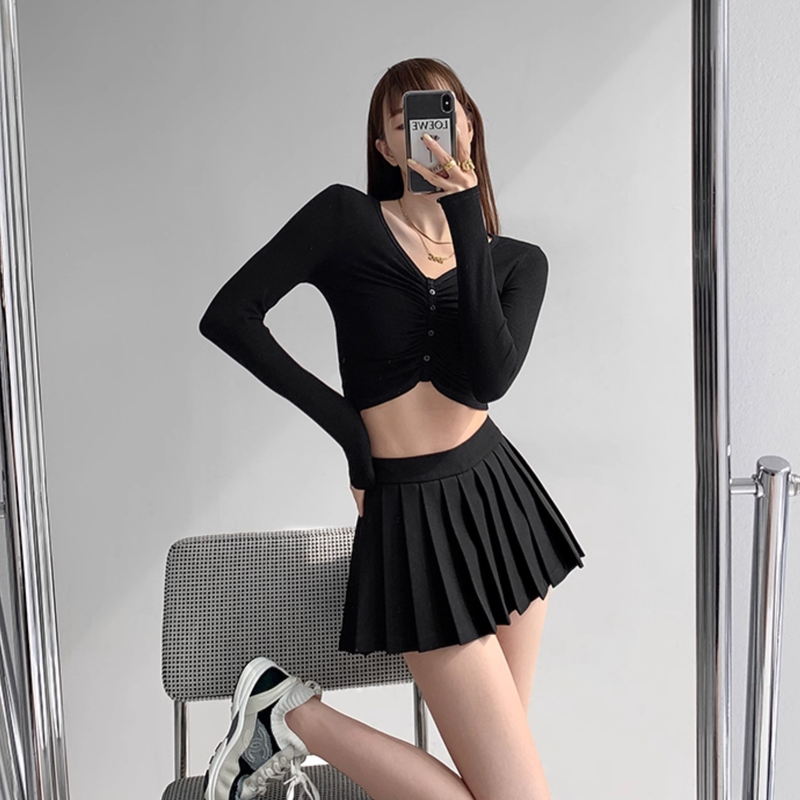 Structured pleats pants skirt