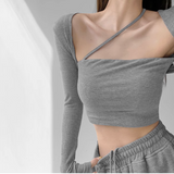 Open cropped long T-shirts