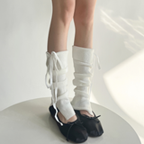 Slid ribbon leg warmers