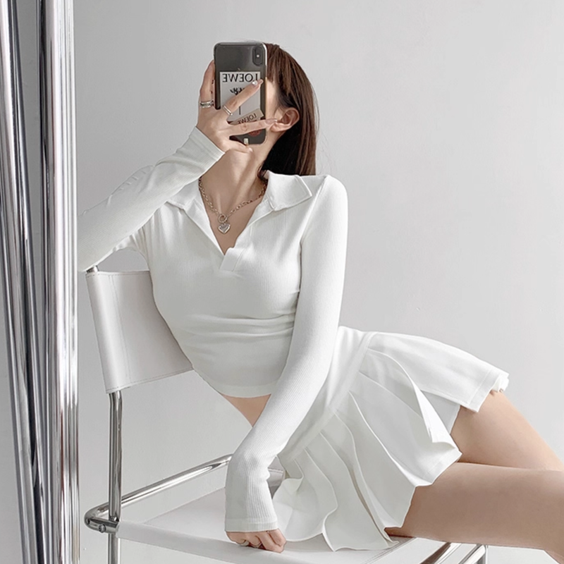 Side slit pleats skirt