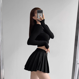 Structured pleats pants skirt