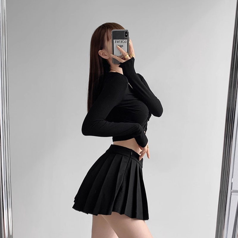 Structured pleats pants skirt