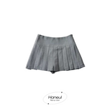 Slid pleats mini skirt